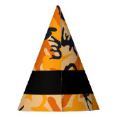 オレンジ色の迷彩自分の名前をパーソナライズ パーティーハット (裏面)