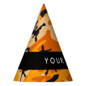 オレンジ色の迷彩自分の名前をパーソナライズ パーティーハット (左)