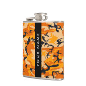 オレンジ色の迷彩自分の名前をパーソナライズ フラスク (左)