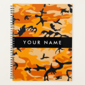 オレンジ色の迷彩自分の名前をパーソナライズ プランナー手帳 (正面)