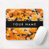 オレンジ色の迷彩自分の名前をパーソナライズ マウスパッド (マウス)