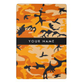 オレンジ色の迷彩自分の名前をパーソナライズ ミニクリップボード (裏面)