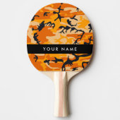 オレンジ色の迷彩自分の名前をパーソナライズ 卓球ラケット (正面)