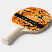 オレンジ色の迷彩自分の名前をパーソナライズ 卓球ラケット (正面アングル)