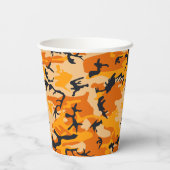 オレンジ色の迷彩自分の名前をパーソナライズ 紙コップ (裏面)