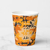 オレンジ色の迷彩自分の名前をパーソナライズ 紙コップ (右)