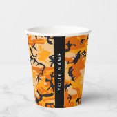 オレンジ色の迷彩自分の名前をパーソナライズ 紙コップ (正面)