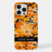 オレンジ色の迷彩自分の名前をパーソナライズ iPhoneケース (裏面)