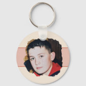 オレンジ色の追加イニシャルフローラ写真 キーホルダー (裏面)