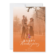 オレンジ色の透明感謝祭ファミリーフォト