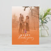 オレンジ色の透明感謝祭ファミリーフォト シーズンカード (スタンド正面)