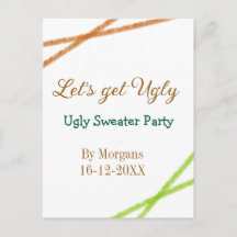 オレンジ色の醜いクリスマスセーターを着てパーティーを楽しもう Let's get ugly