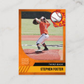 オレンジ色の野球トレーディングカード（写真と統計） コーリングカード (正面)