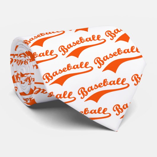 オレンジ色の野球台本 ネクタイ (ロール)