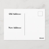 オレンジ色の野生の花ブルー&白の花新しいアドレス ポストカード (裏面)