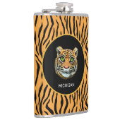 オレンジ色の野生の虎の顔の虎の皮の模様 フラスク (右)