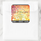 オレンジ色の金ゴールドグリッター製品ラベルダイヤモンドシルバー スクエアシール (バッグ)