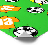 オレンジ色の金ゴールドシャツ付きサッカーウォールポスター ポスター (角)