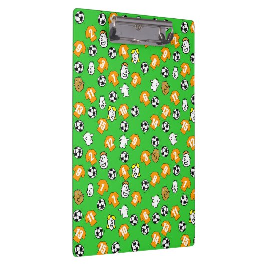 オレンジ色の金ゴールドシャツ付きサッカーテーマ クリップボード (右)