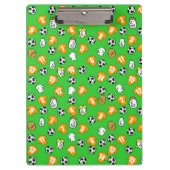 オレンジ色の金ゴールドシャツ付きサッカーテーマ クリップボード (正面)