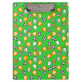 オレンジ色の金ゴールドシャツ付きサッカーテーマ クリップボード