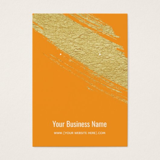 オレンジ色の金ゴールドブラシイヤリングディスプレイカード (正面)