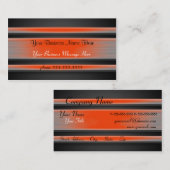 オレンジ色の金属名刺テンプレート 名刺 (正面/裏面)