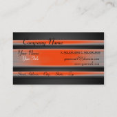 オレンジ色の金属名刺テンプレート 名刺 (裏面)