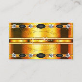 オレンジ色の金色と黒とダイヤモンドを目で引く 名刺 (正面)