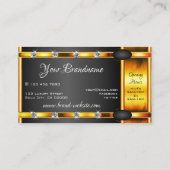 オレンジ色の金色と黒とダイヤモンドを目で引く 名刺 (裏面)