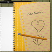 オレンジ色の鉛筆と落書きノートブック ノートブック