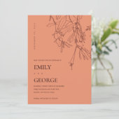 オレンジ色の錆び線スケッチフローラは日付カードを保存 サンキューカード (スタンド正面)