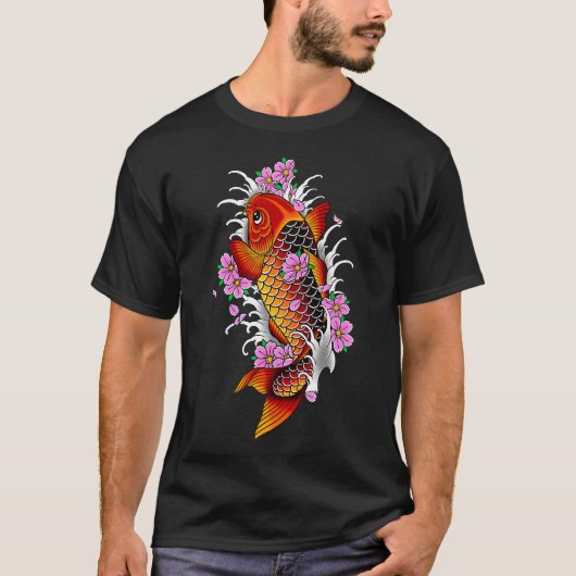 オレンジ色の錦鯉 Tシャツ (正面)