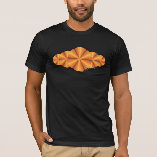 オレンジ色の錯視メンズダークTシャツ Tシャツ (正面)