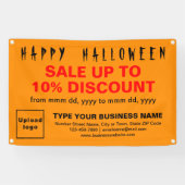 オレンジ色の長方形のビジネス向けハロウィーン販売 横断幕 (横)
