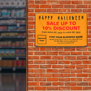 オレンジ色の長方形のビジネス向けハロウィーン販売 横断幕