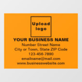 オレンジ色の長方形の上のビジネスブランド ウィンドウサイン (シート)