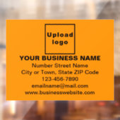 オレンジ色の長方形の上のビジネスブランド ウィンドウサイン (シート2)