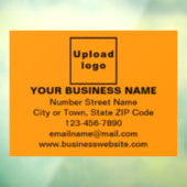 オレンジ色の長方形の上のビジネスブランド ウィンドウサイン (シート3)