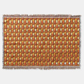 オレンジ色の長方形の彫刻と染色プレート スローブランケット (正面)
