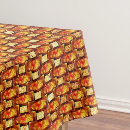 オレンジ色の長方形の彫刻と染色プレート テーブルクロス (インサイチュ)