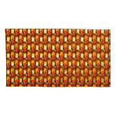 オレンジ色の長方形の彫刻と染色プレート 枕カバー (裏面-右)