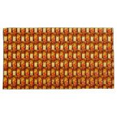 オレンジ色の長方形の彫刻と染色プレート 枕カバー (正面右)