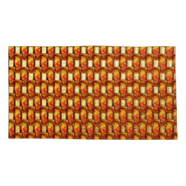 オレンジ色の長方形の彫刻と染色プレート 枕カバー