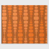オレンジ色の長方形（丸）  ラッピングペーパー (フラット)