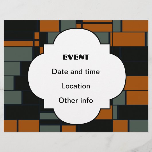 オレンジ色の長方形（緑） チラシ (正面)