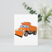 オレンジ色の雪遊び漫画 ポストカード (スタンド正面)