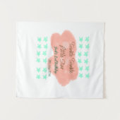 オレンジ色の雲がきらきらと小さな星たちと緑  タペストリー (正面(横))