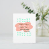 オレンジ色の雲がきらきらと小さな星の緑 ポストカード (スタンド正面)