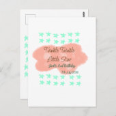 オレンジ色の雲がきらきらと小さな星の緑 ポストカード (正面/裏面)